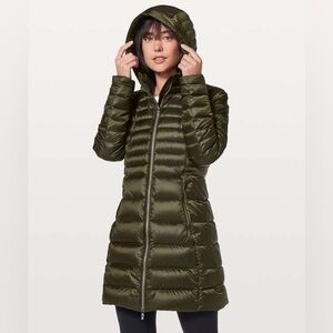 Lululemon Brave the Cold Long Down Puffer Jacket - Green, Sz 6